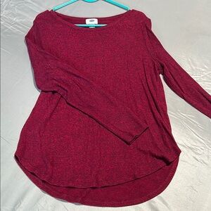 Women's Burgundy Long Sleeve Top